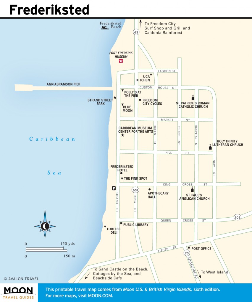 Travel map of Frederiksted, Virgin Islands