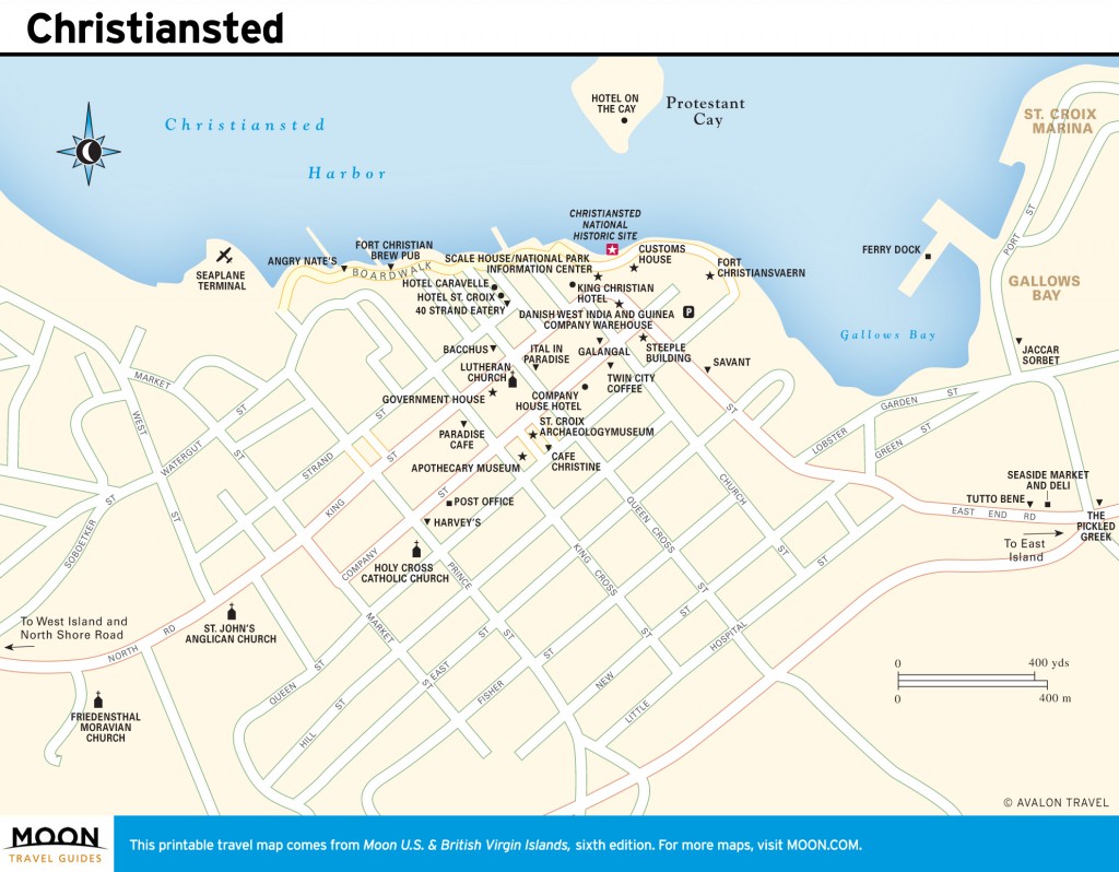 Travel map of Christiansted, Virgin Islands