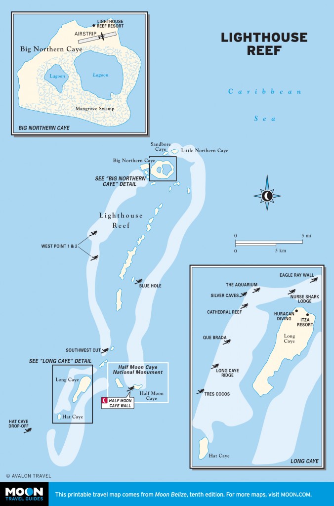 Map of Lighthouse Reef, Belize