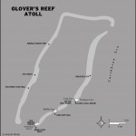 Map of Glover's Reef Atoll, Belize