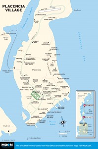 Map of Placencia Village, Belize