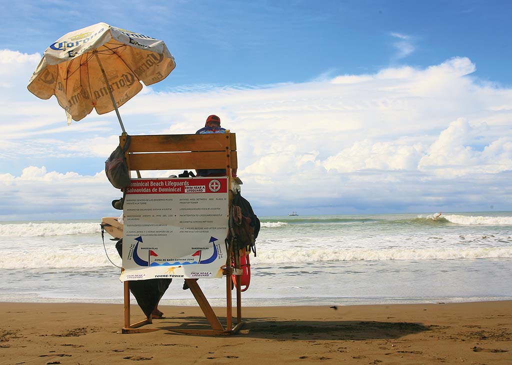 Lifeguard at Playa Dominical. Photo © Christopher P. Baker.