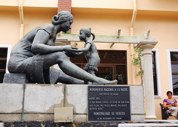 The National Monument to the Mother, a bronze statue of a mother and child.