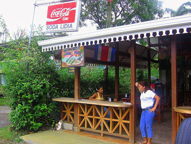 Patrons at Soda Lidia, an open-air snack bar.