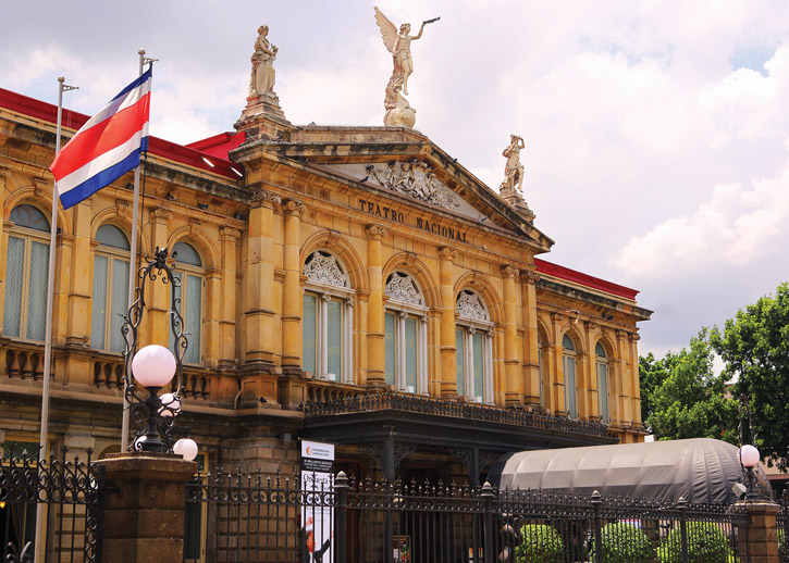 Exterior of the Teatro Nacional in San José’s Plaza de la Cultura.