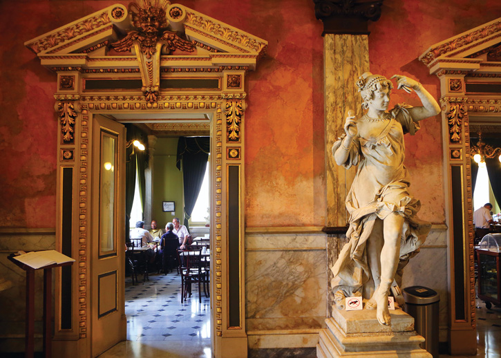 A statue graces the lobby of the Teatro Nacional in San José, Costa Rica.