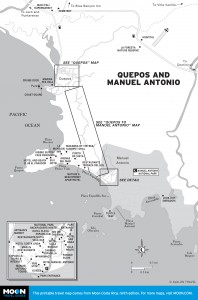 Map of Quepos and Manuel Antonio, Costa Rica