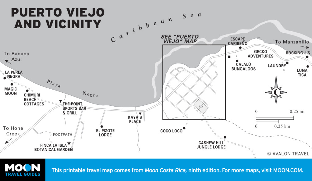 Map of Puerto Viejo and Vicinity, Costa Rica