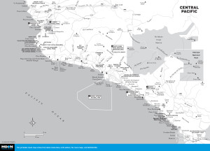 Map of Central Pacific Costa Rica