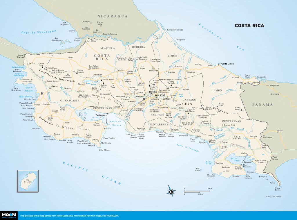 Color map of Costa Rica