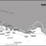Map of Puerto Viejo to Manzanillo, Costa Rica