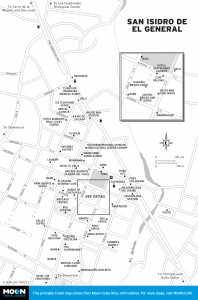 Map of San Isidro de El General, Costa Rica