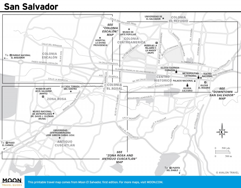 Travel map of San Salvador