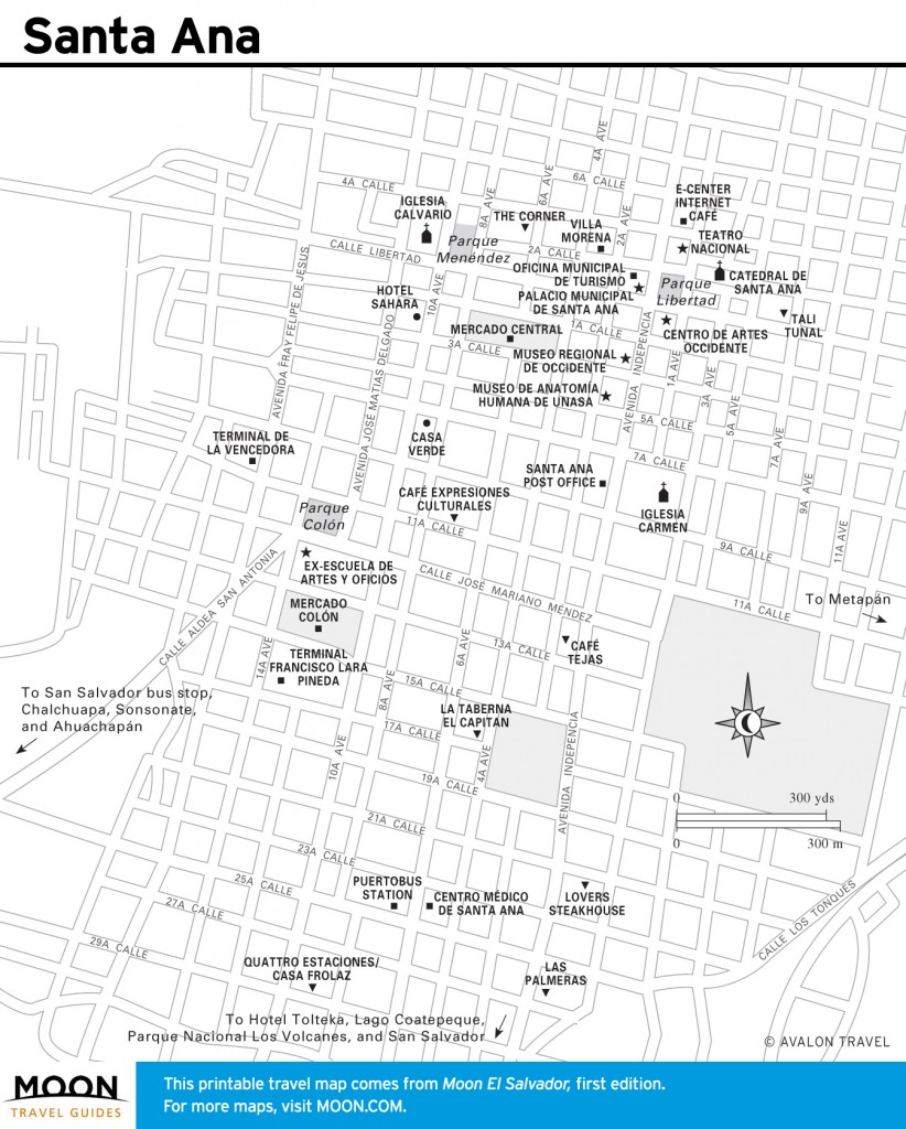 Travel map of Santa Ana, El Salvador