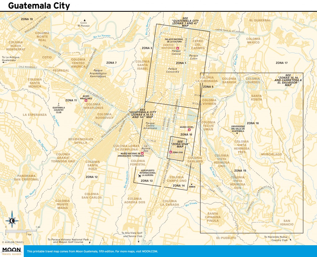 Travel map of Guatemala City