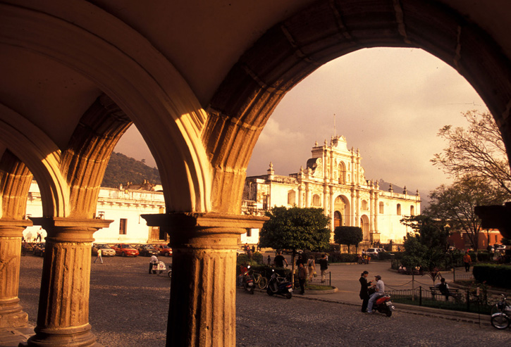 The main square in La Antigua, Guatemala.