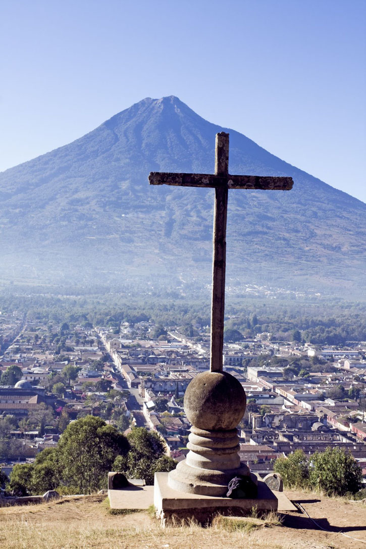 Agua Volcano watches over Antigua, Guatemala’s old colonial capital.
