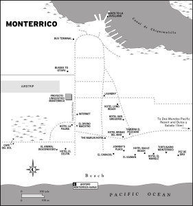 Map of Monterrico, Guatemala