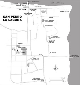 Map of San Pedro La Laguna, Guatemala