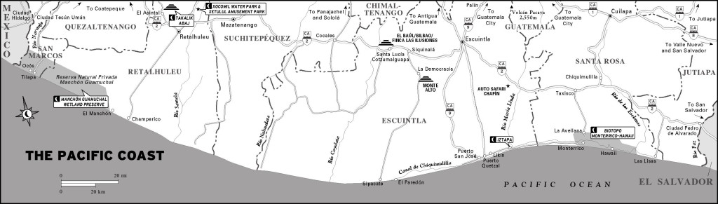 Map of Guatemala's Pacific Coast