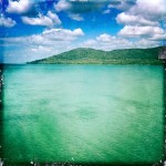 A view of the clear green waters of Lake Peten Itza.