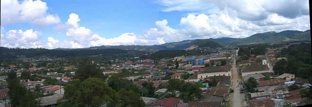 Panoramic view of the town of La Esperanza, Honduras.