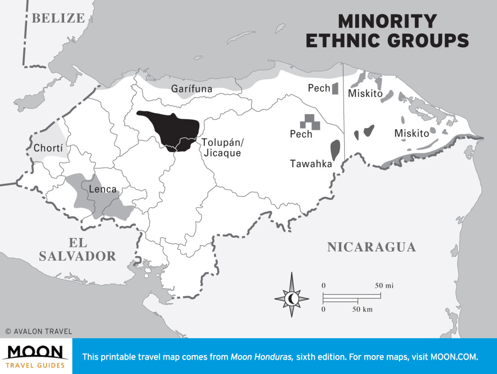 Map of Minority Ethnic Groups in Honduras