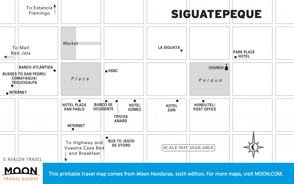 Travel map of Siguatepeque, Honduras