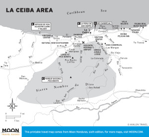 Map of La Ceiba Area in Honduras