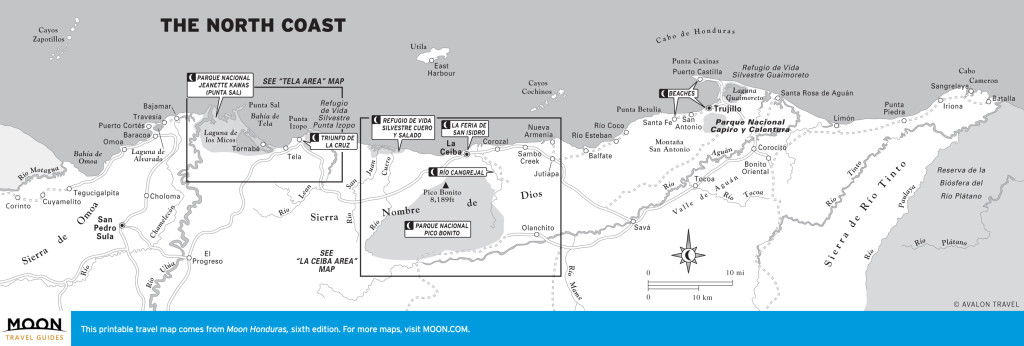 Map of The North Coast of Honduras