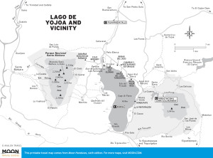 Travel map of Lago de Yojoa and Vicinity, Honduras