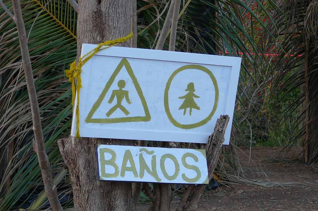 Restroom sign in Nicaragua. Photo © <a href="https://www.flickr.com/photos/elasticmind/3309472770/">Tara Joyce</a>, licensed Creative Commons usage.