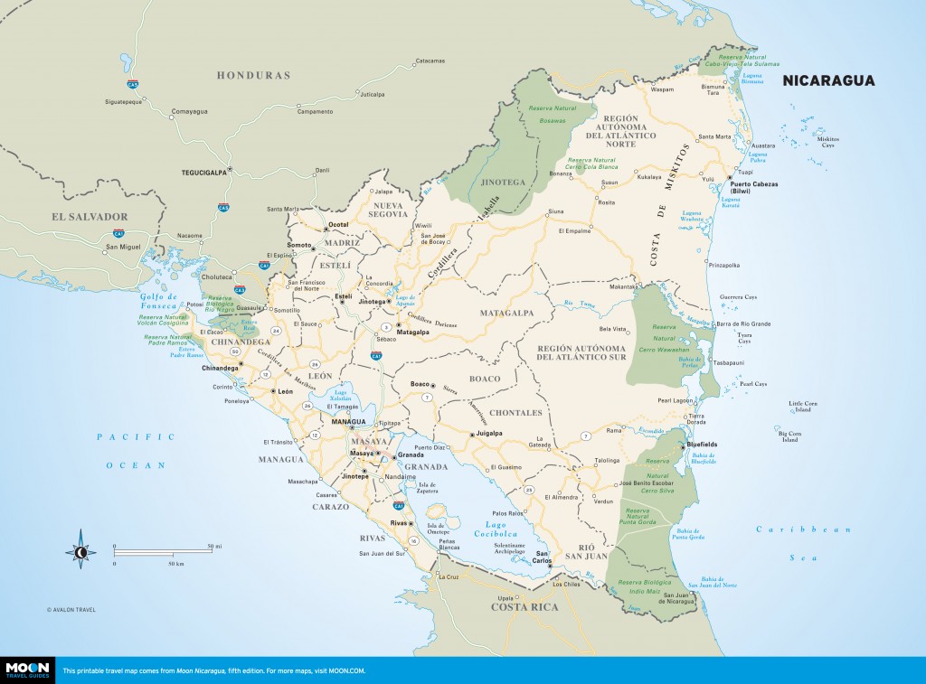 Color map of Nicaragua