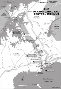 Map of the Panama Canal and Central Isthmus