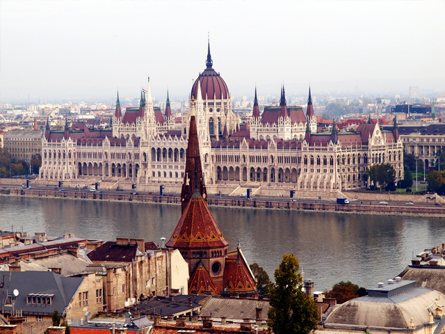 The magnificent Parliament building in Budapest.