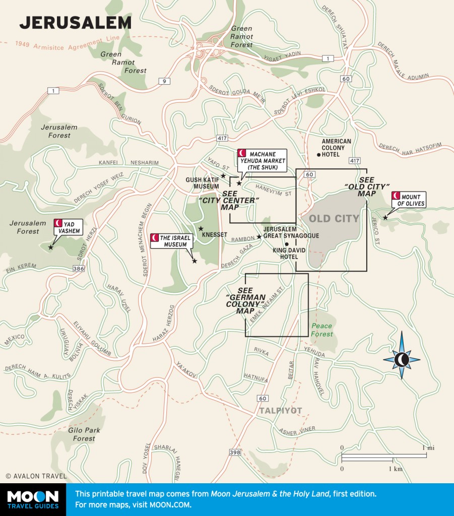 Map of Jerusalem City Regions