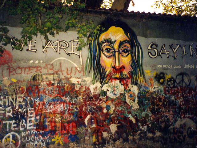 Prague’s John Lennon Peace Wall.