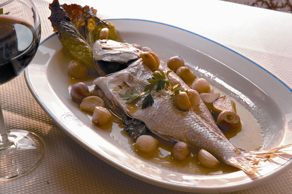 A plate of çipura at Deniz Restaurant