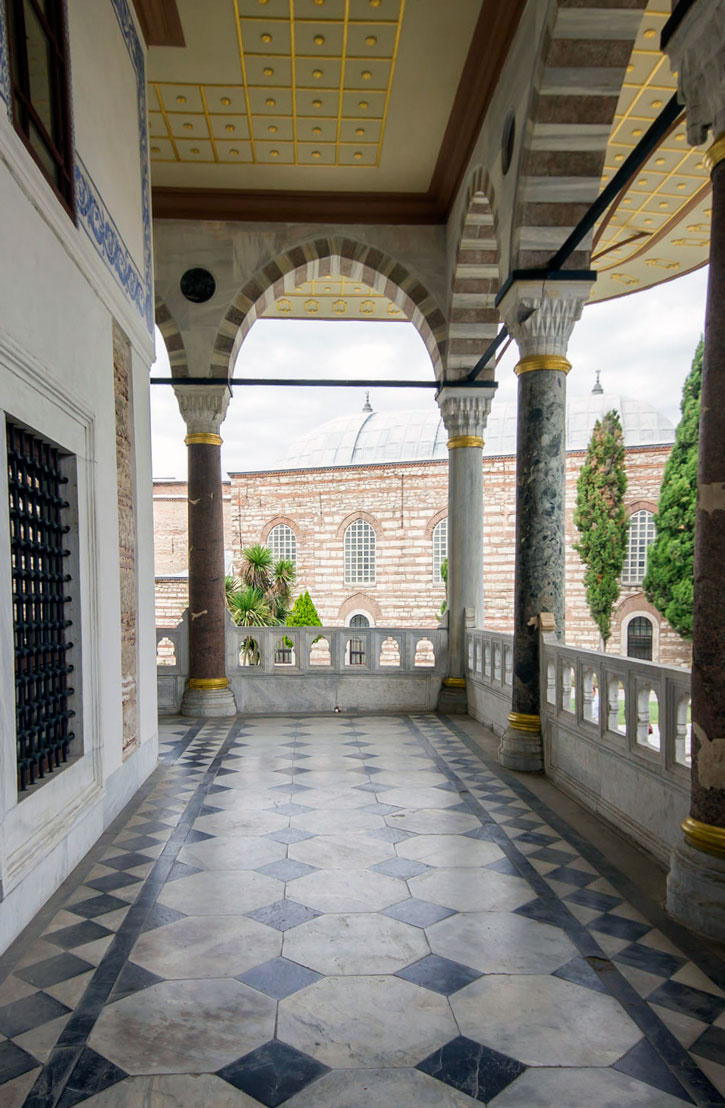 View of an arcade at Topkapi palace.