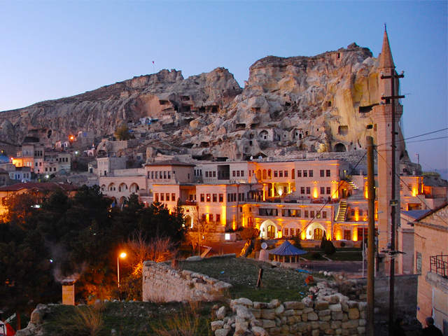 In Ürgüp you can stay in a restored cave hotel.