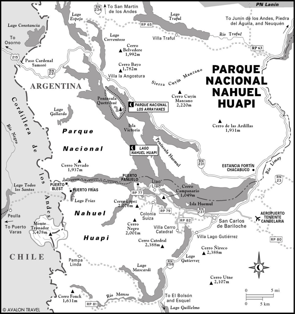 Map of Parque Nacional Nahuel Huapi, Argentina