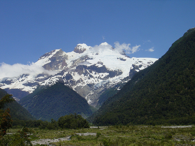 The snow-capped peaks of Monte Tronador.