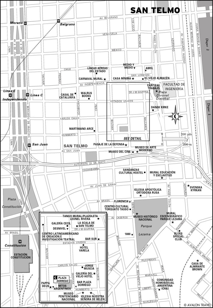 Map of San Telmo, Argentina