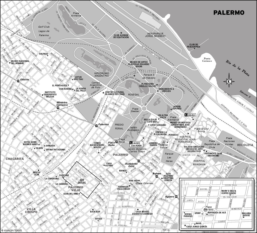 Map of Palermo, Argentina