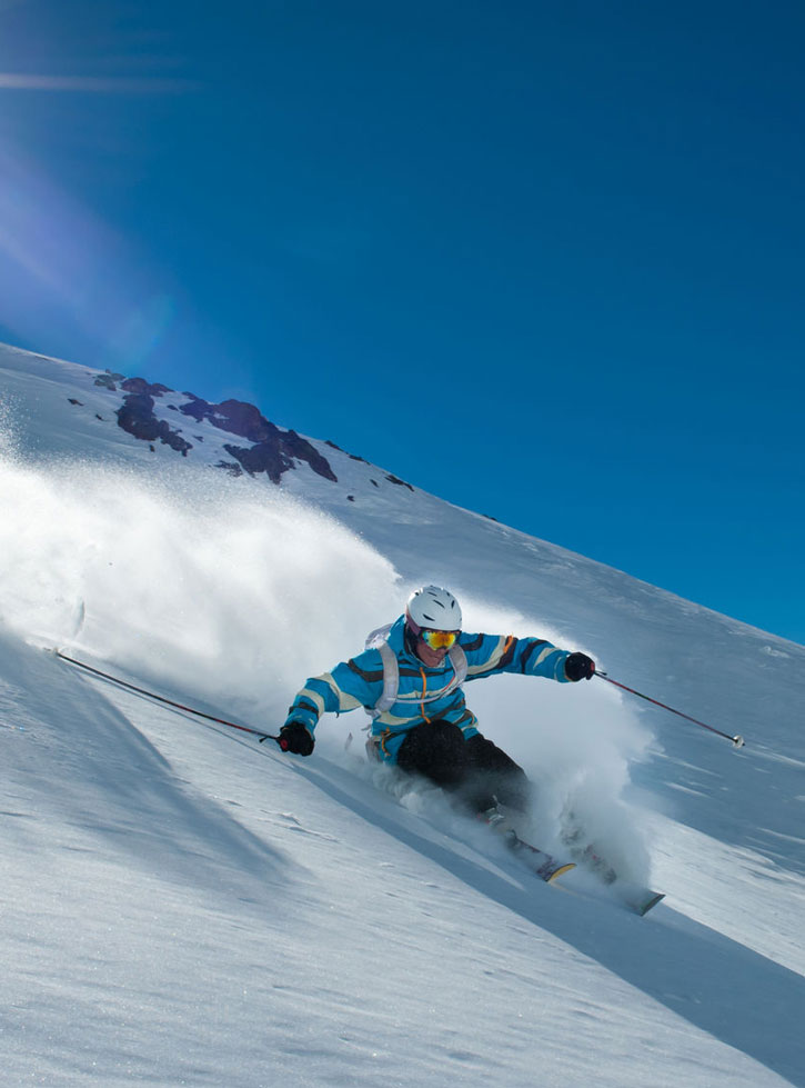 Downhill skiing near San Martin de los Andes, Argentina.