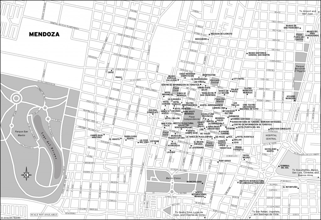 Map of Mendoza, Argentina