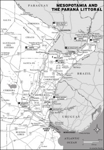 Map of Mesopotamia and the Paraná Littoral in Argentina