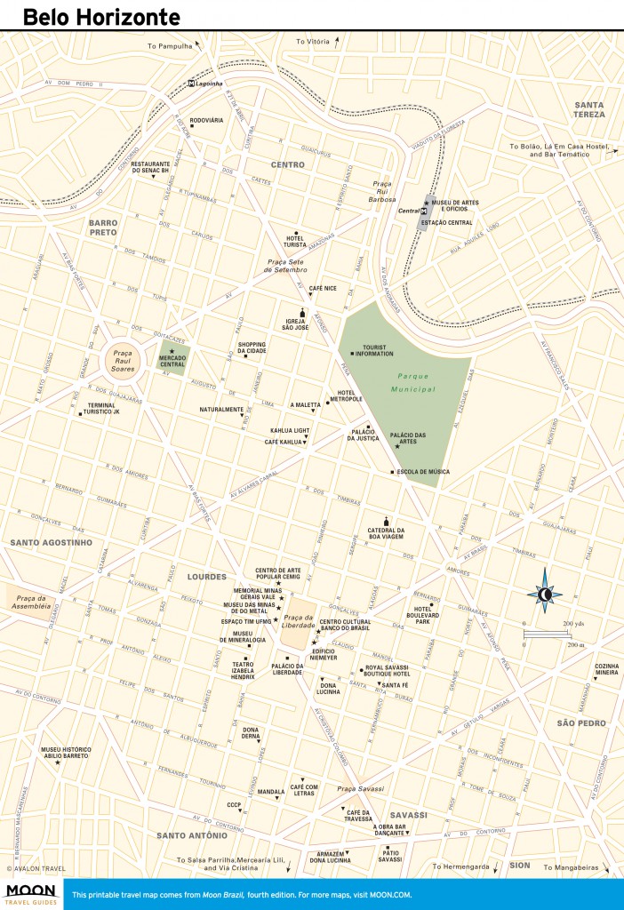 Travel map of Belo Horizonte