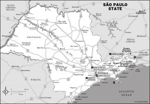 Map of São Paulo State, Brazil