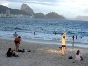 People on a beach in Rio de Janeiro